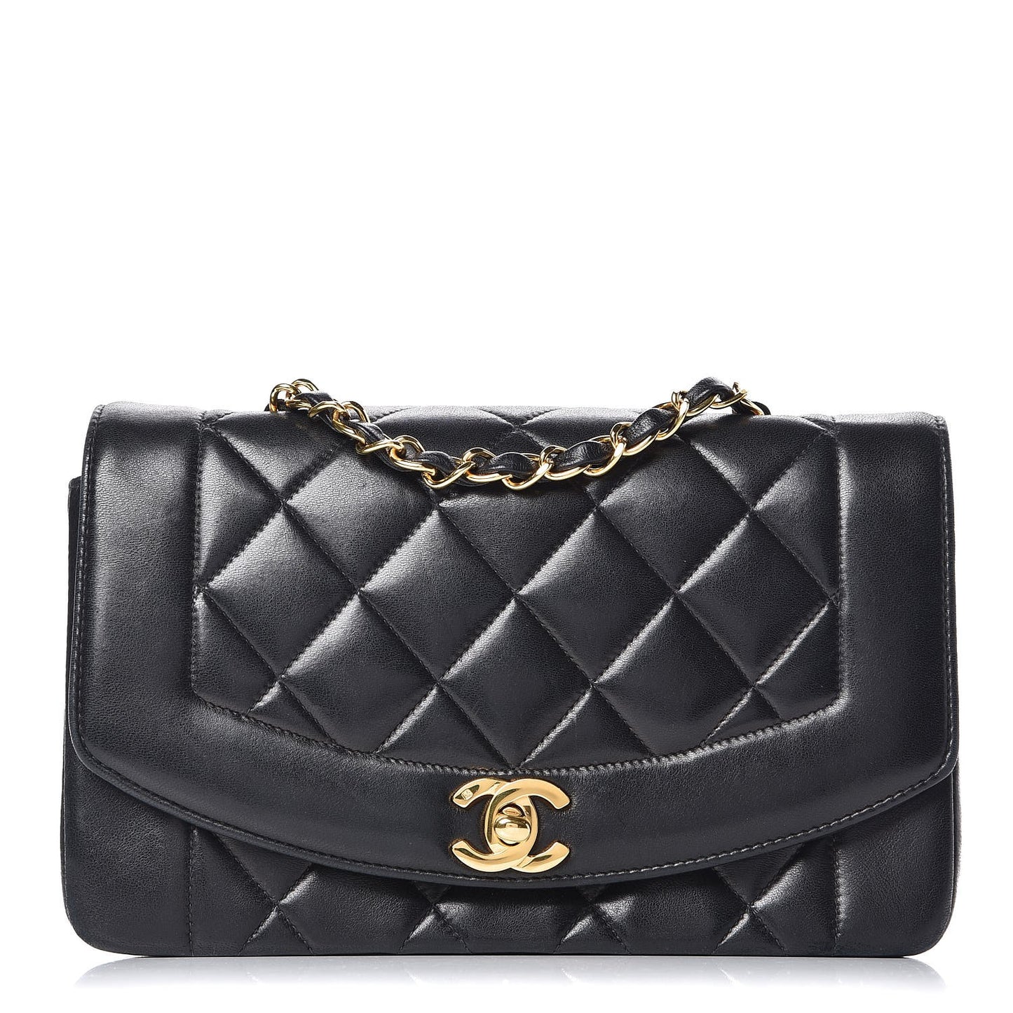 Lambskin Quilted Small Single Flap Black
