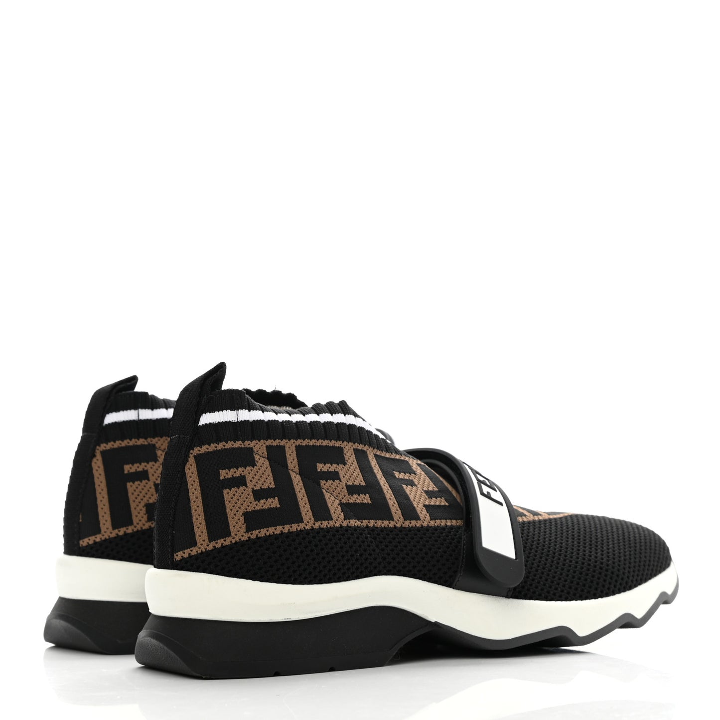 Stretch Yarn FF Stiff Band Rockoko Sneakers 38 Black White Tobacco