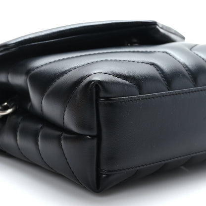 Saint Laurent Calfskin Y Quilted Monogram Toy Loulou Crossbody Bag Black 9 of 10
