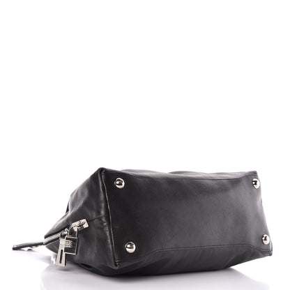 Prada Soft Calfskin Dome Sachel Black 4 of 15
