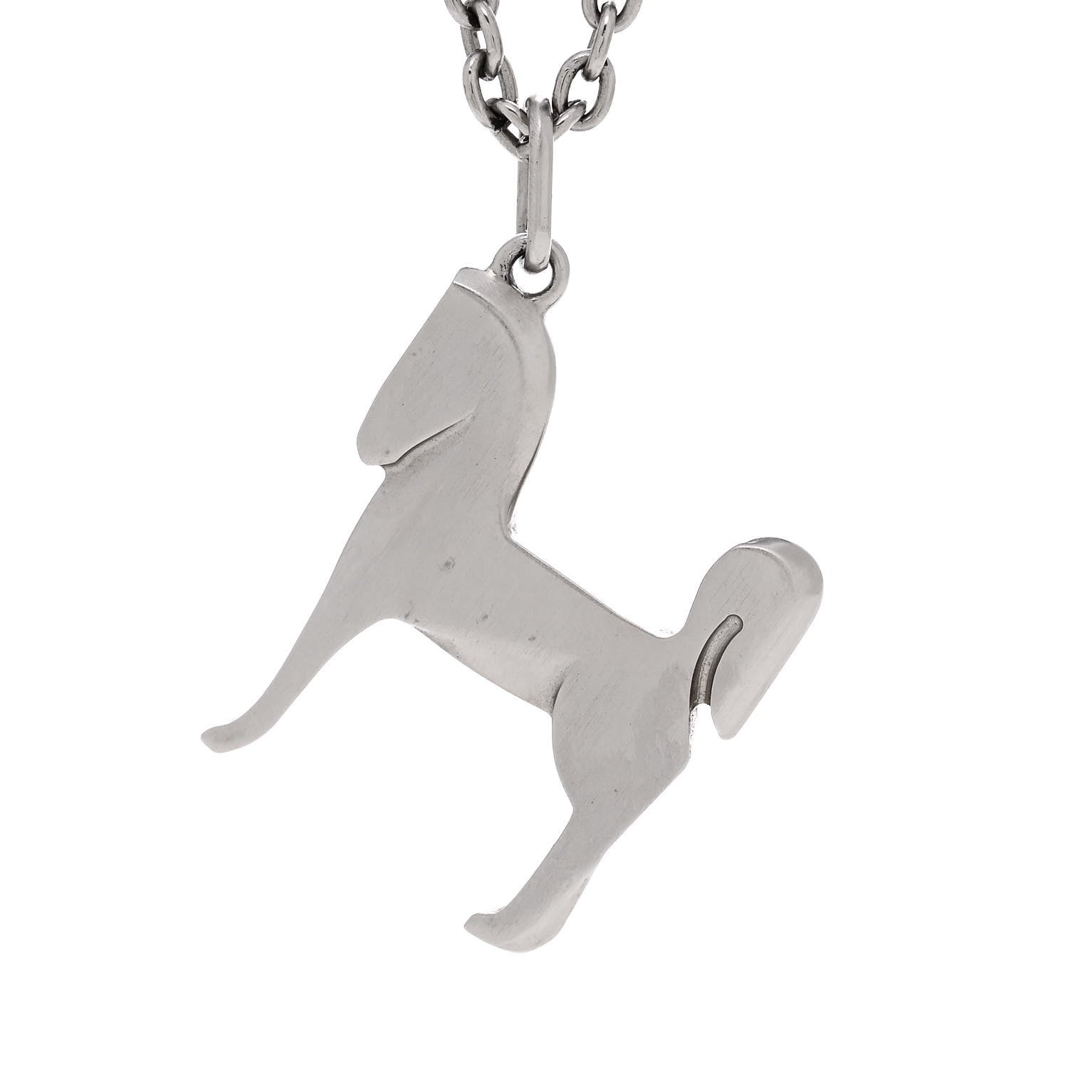 Hermes Palladium Panache Pendant Necklace 4 of 7