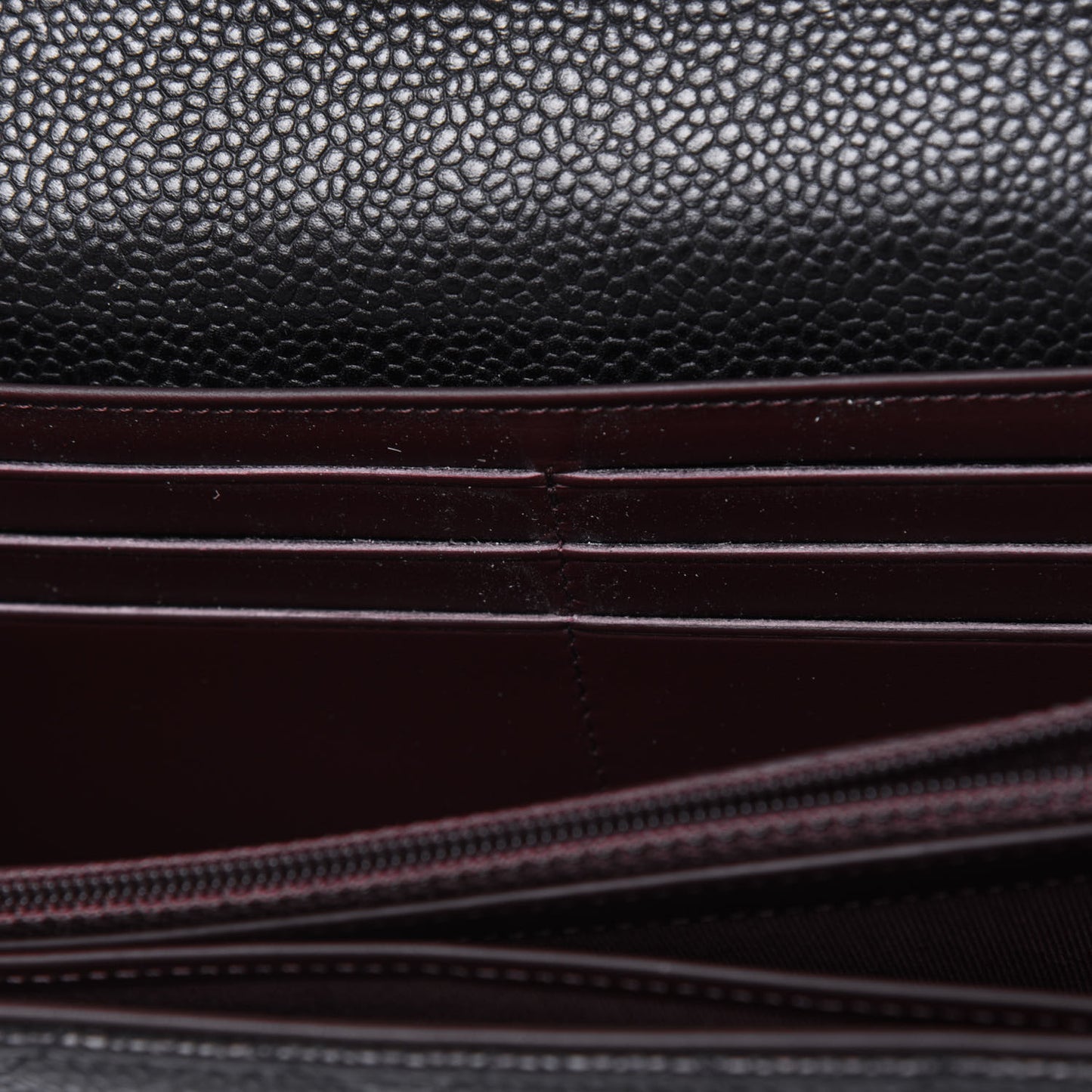 Caviar Quilted Large Gusset Flap Wallet Black