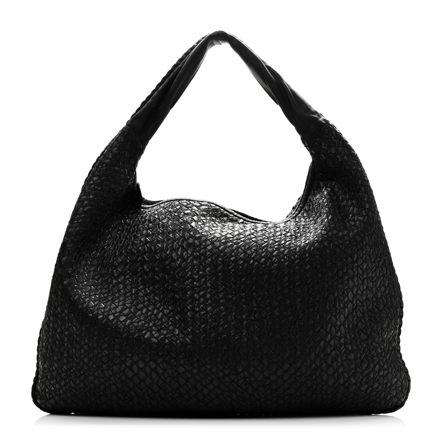 Nappa Intrecciato Weave Maxi Veneta Hobo Black