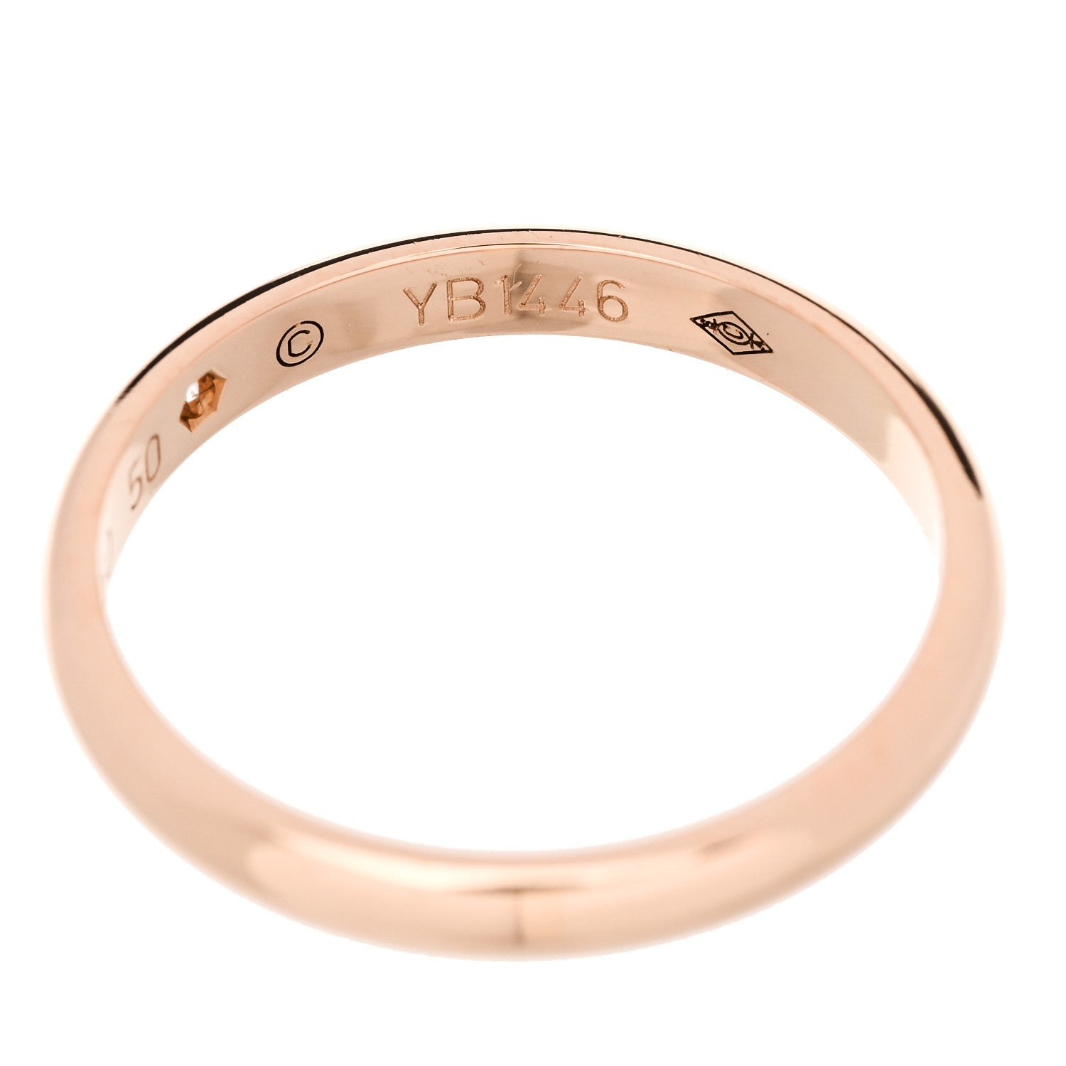 Cartier 18K Pink Gold Diamond 2.6mm 1895 Wedding Band Ring 50 5.25 5 of 7