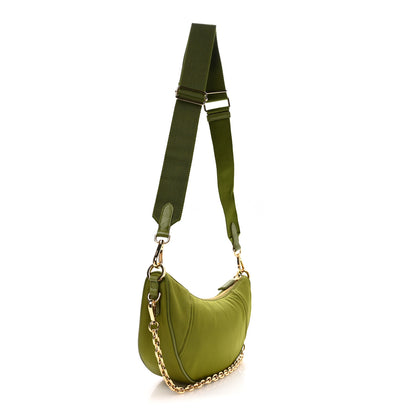Prada Re-Nylon Saffiano Demi-lune Shoulder Bag Edera 3 of 10
