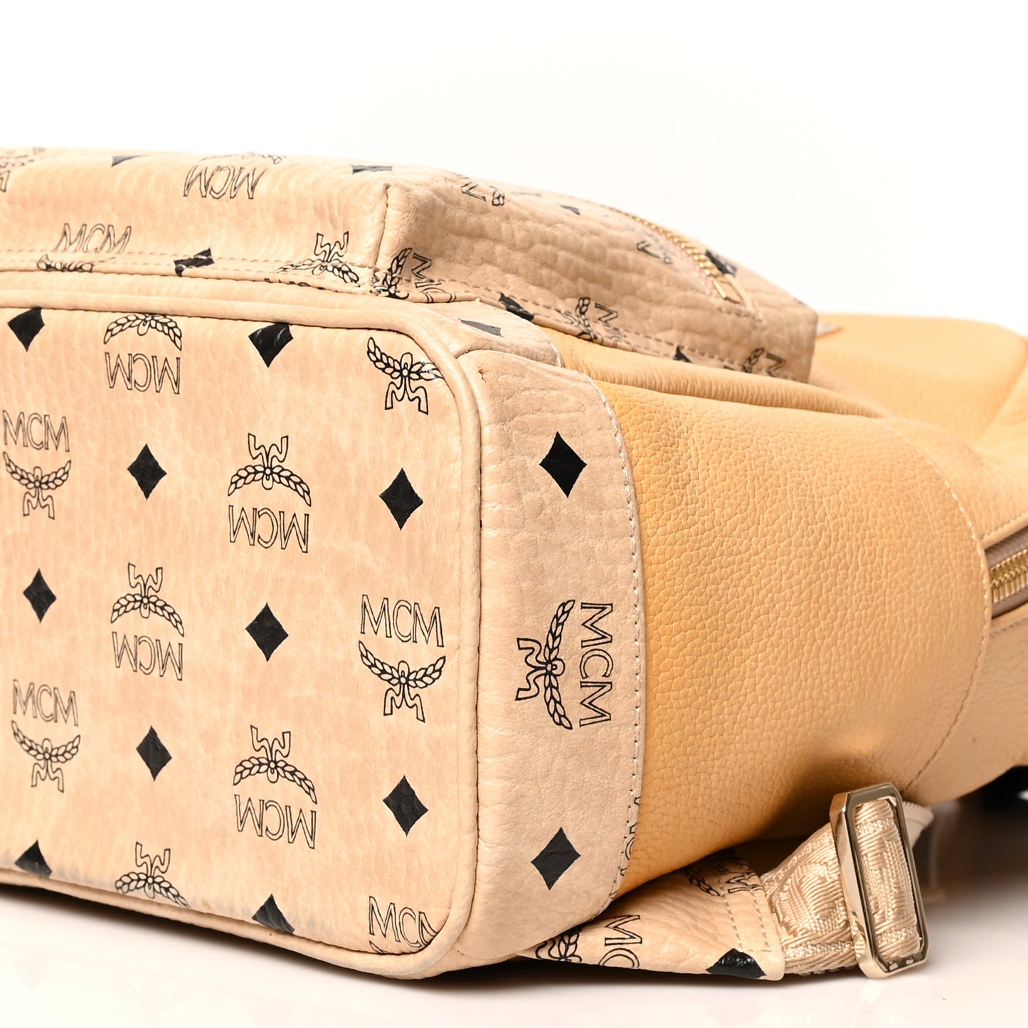 Calfskin Visetos Small Backpack Beige