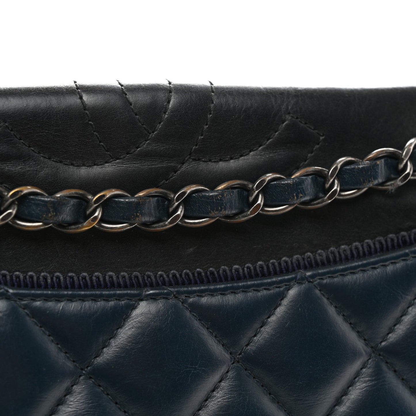 Calfskin Quilted Ballerine Flap Black Blue