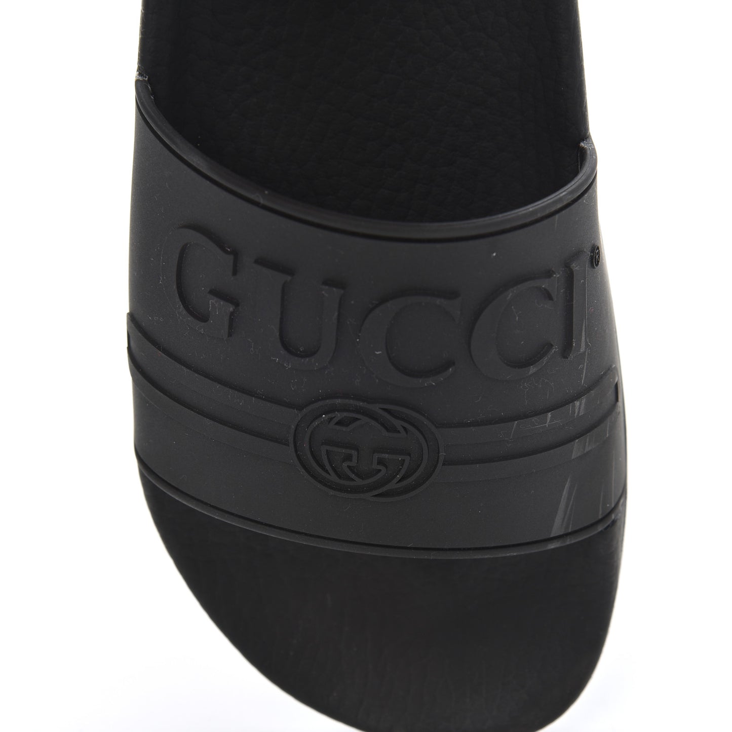 Rubber Womens Logo Slide Sandals 39 Black