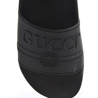 Gucci Rubber Womens Logo Slide Sandals 39 Black 7 of 15
