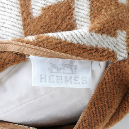 Hermes Wool Cashmere Avalon Pillow PM Ecru Camel 5 of 6