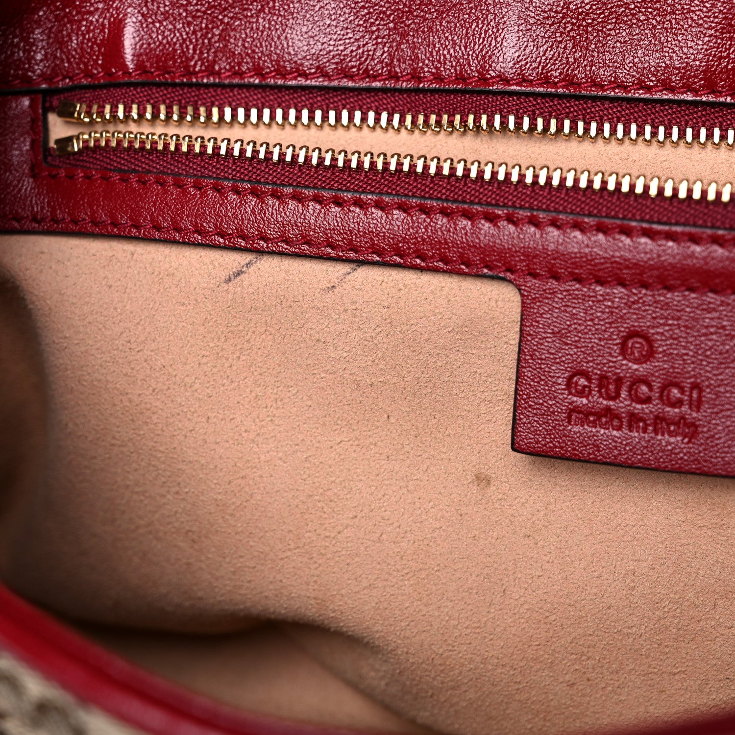 Gucci Monogram Azalea Calfskin Matelasse Diagonal Small GG Marmont Shoulder Bag Beige Ebony New Cherry Red 21 of 29