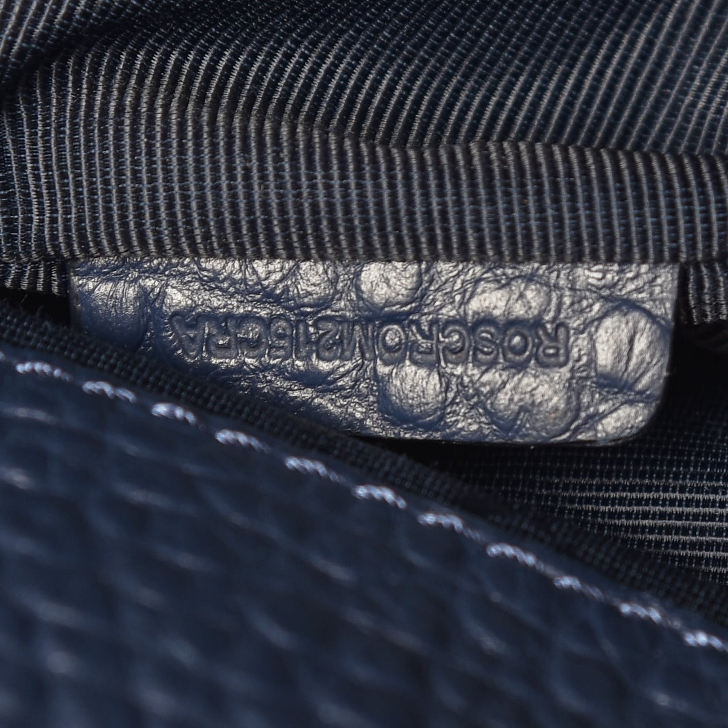 Heritage Grain Check Embossed Medium Dewsbury Tote Blue Carbon