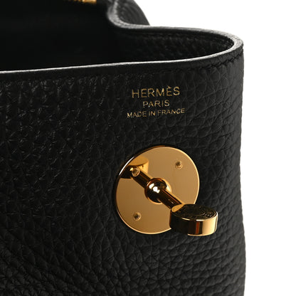 Hermes Taurillon Clemence Lindy 26 Black 6 of 11