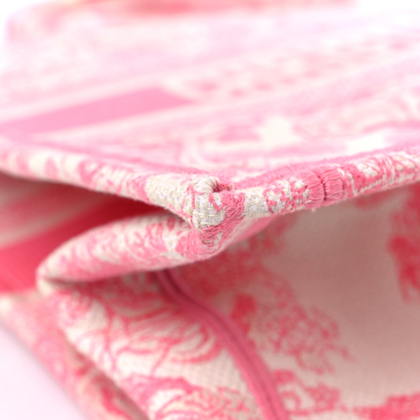 Canvas Embroidered Medium Dioriviera Toile De Jouy Book Tote Peony Pink
