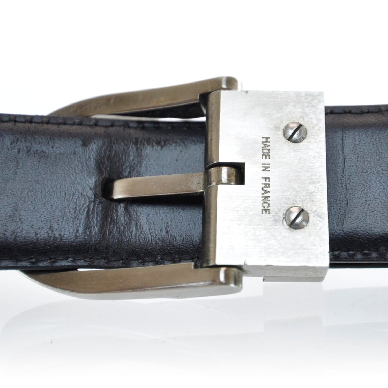 Louis Vuitton Taiga Leather Classique Belt Black 110 44 6 of 8