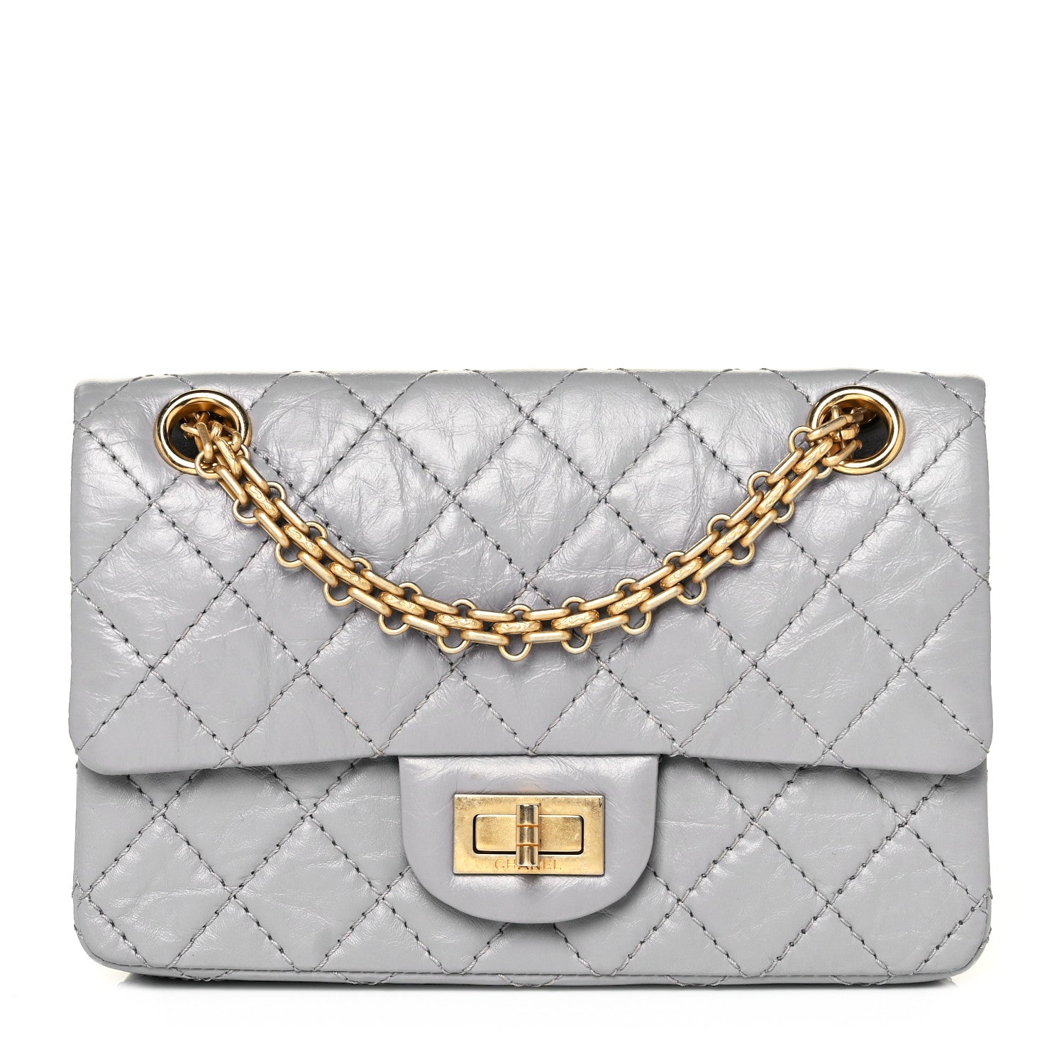Chanel Aged Calfskin Quilted 2.55 Reissue Mini Flap Grey 1 of 9