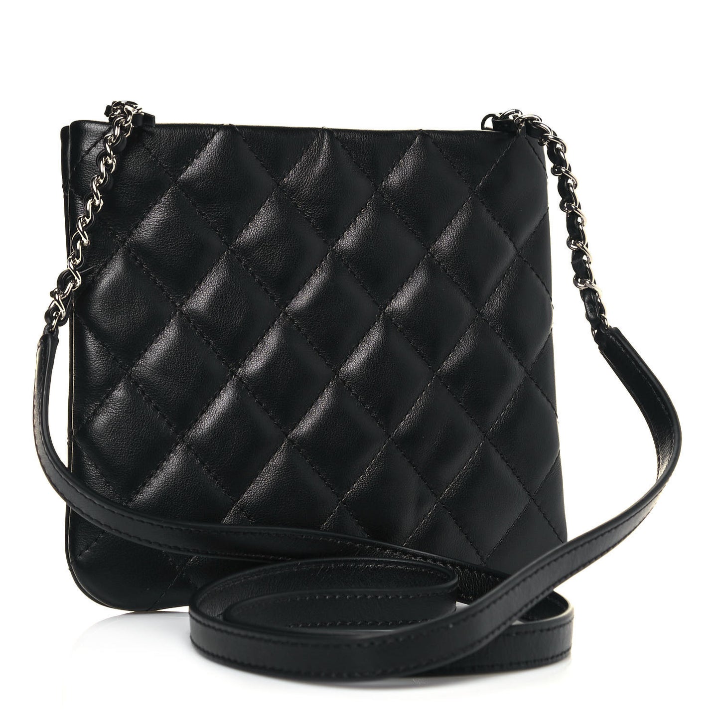 Lambskin Quilted Crossbody Bag Black