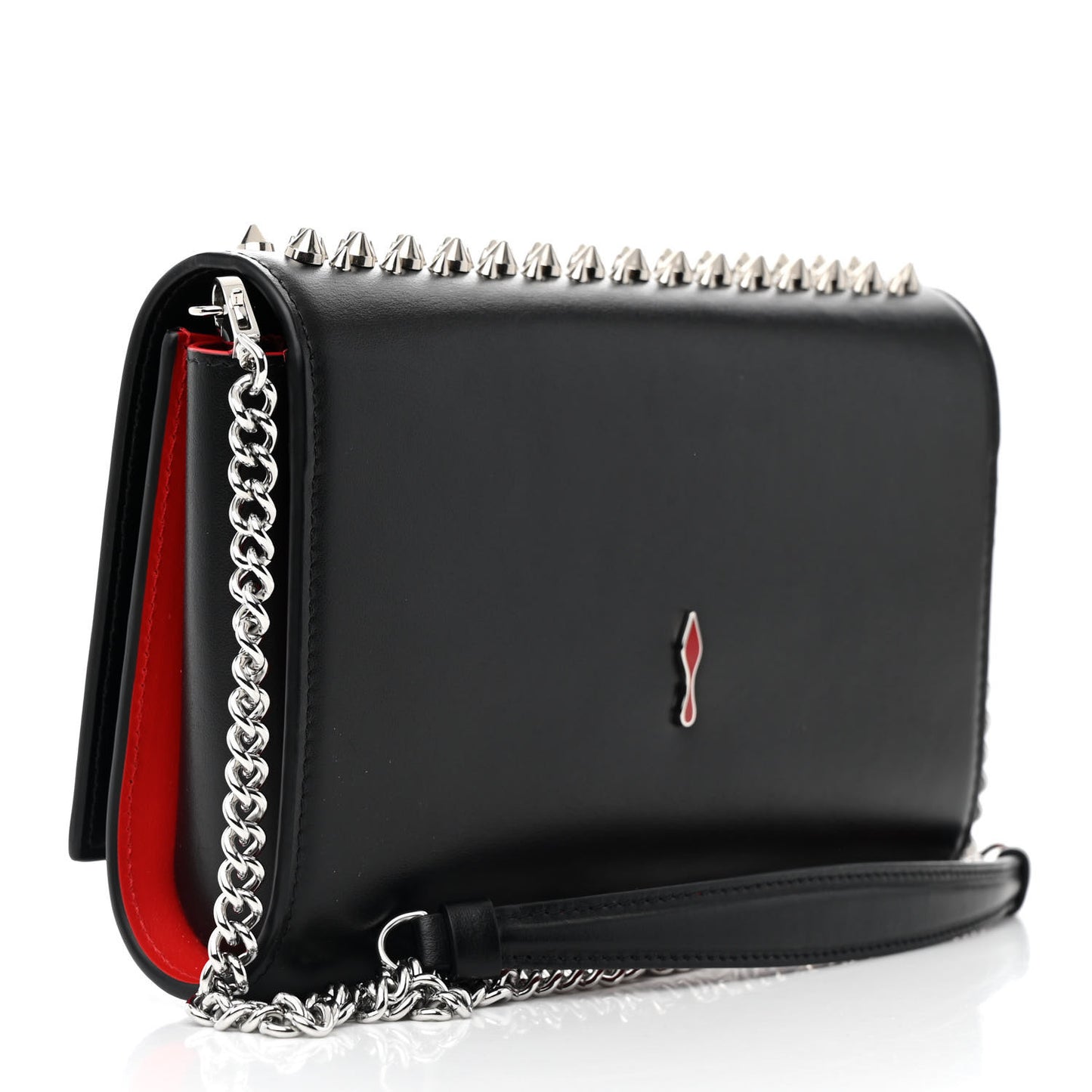 Calfskin Paris Spikes Paloma Clutch Black