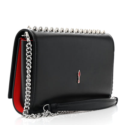 Christian Louboutin Calfskin Paris Spikes Paloma Clutch Black 3 of 12