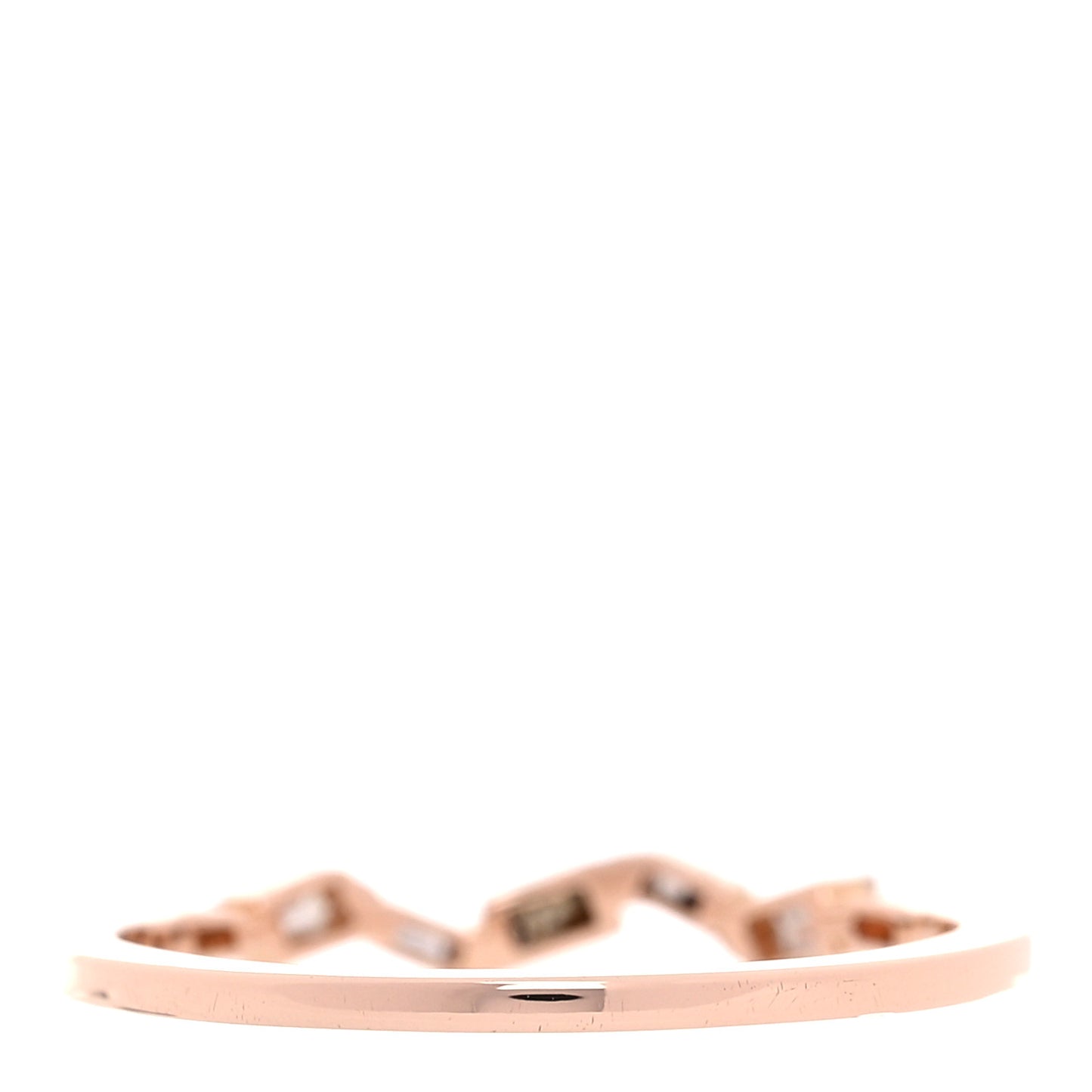 18K Rose Gold Diamond Thin Classic Baguette Ring 52 6