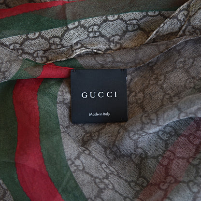 Gucci Monogram Web Scarf Brown 3 of 4