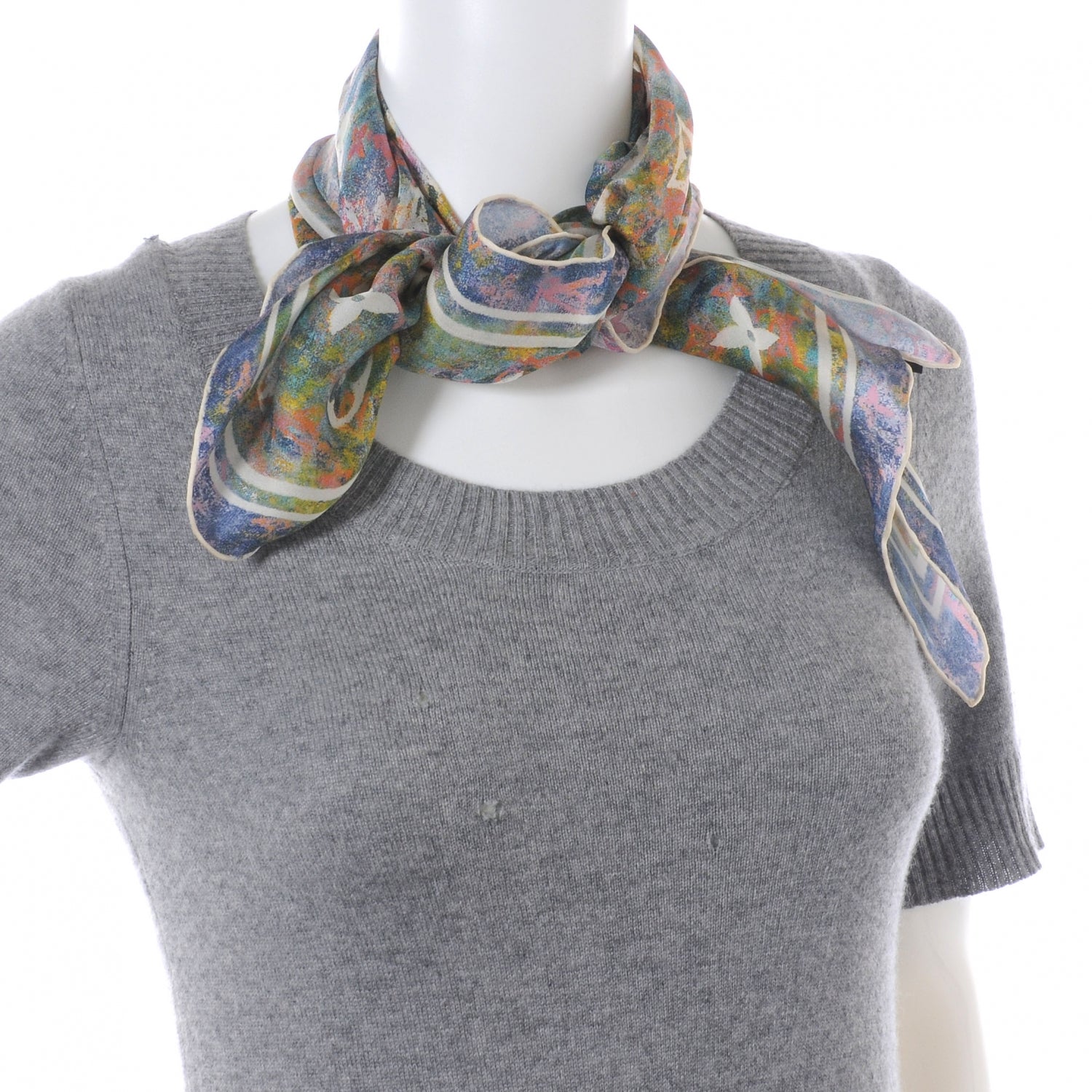 Louis Vuitton Silk Monogram Richard Prince Watercolor Scarf 2 of 6