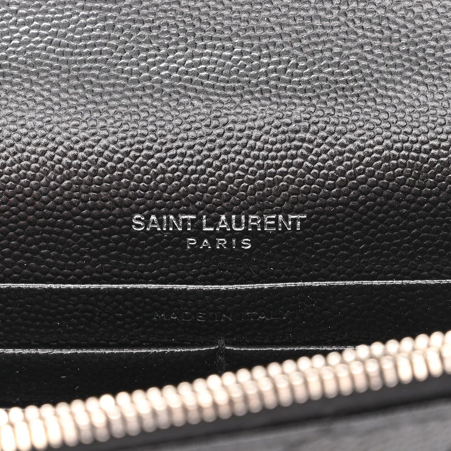 Grain De Poudre Matelasse Chevron Monogram Envelope Chain Wallet Black