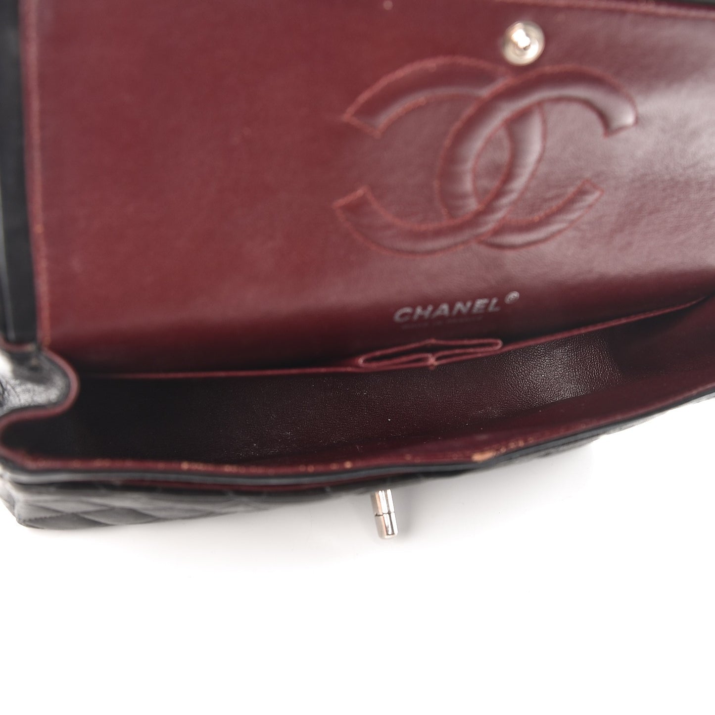 Lambskin Quilted Medium Double Flap Black