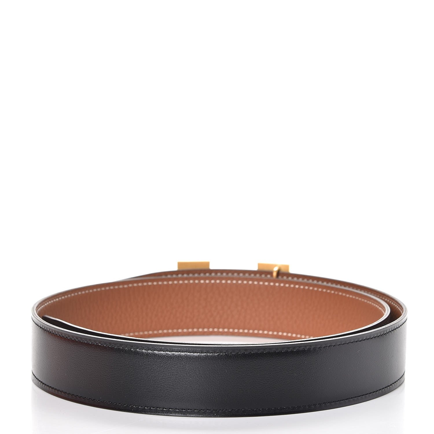 Hermes Box Togo 32mm Guilloche H Belt 85 Black Gold 3 of 7