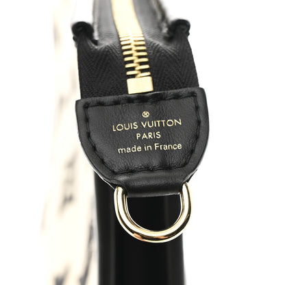 Louis Vuitton Raffia Calfskin Monogram Toiletry Pouch 26 On Chain Beige Black 6 of 9