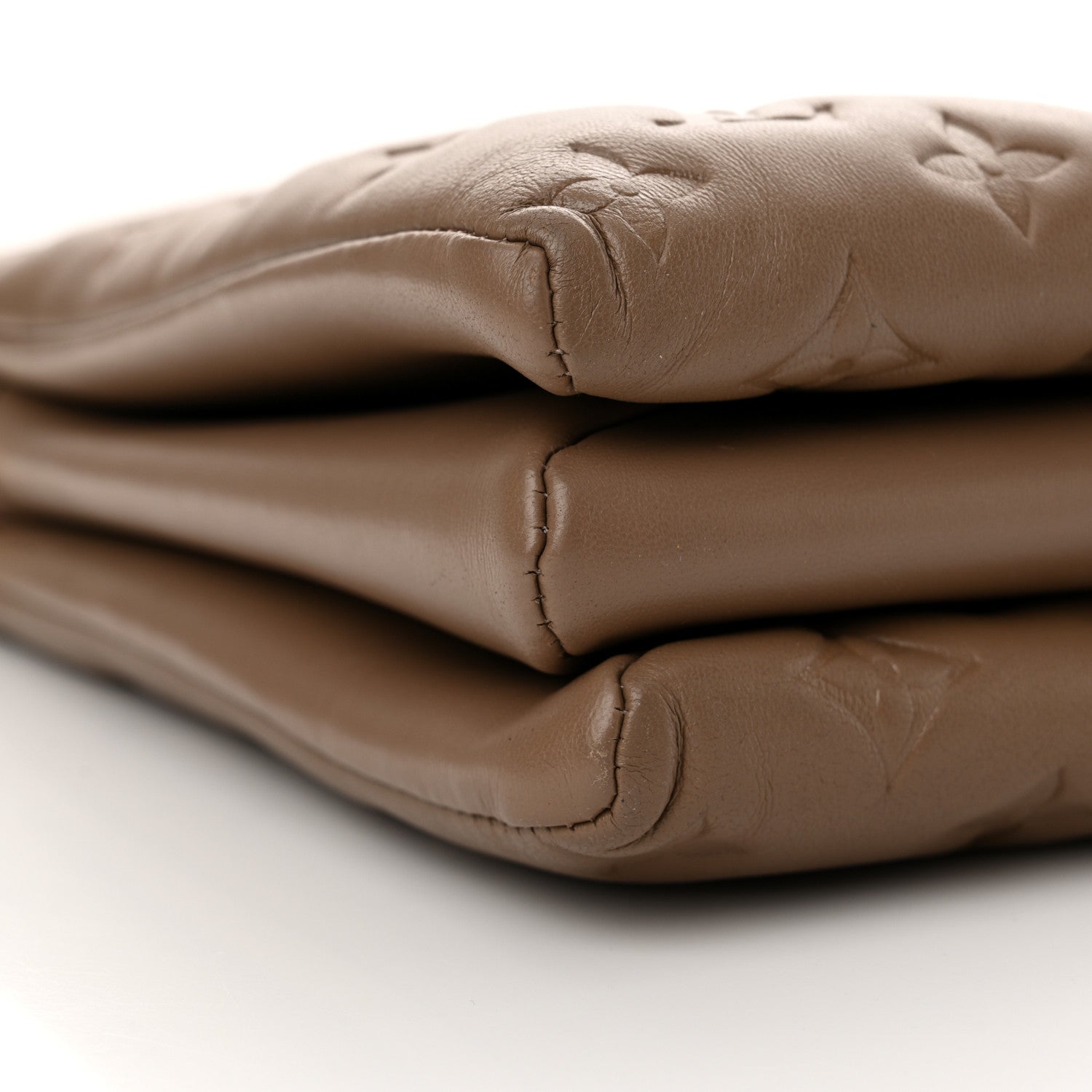 Louis Vuitton Lambskin Embossed Monogram Coussin MM Taupe 9 of 11