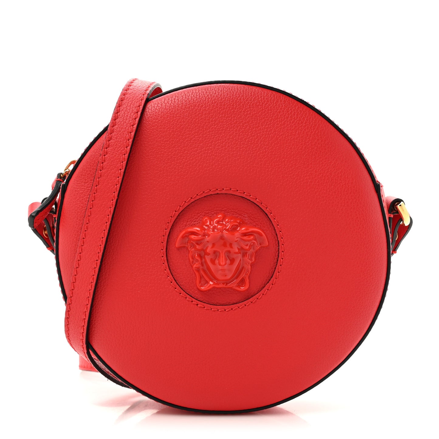 Calfskin La Medusa Round Camera Bag Red