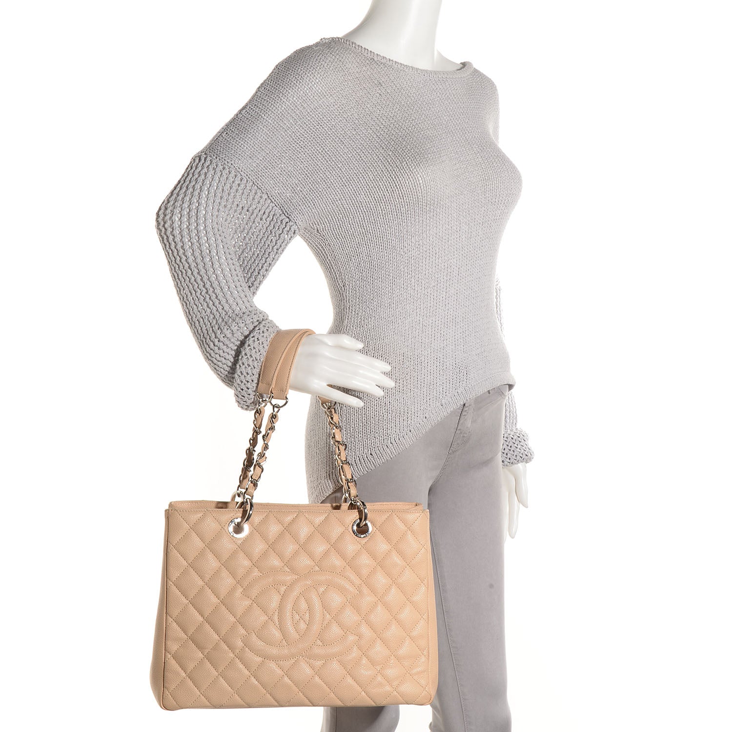 Chanel Caviar Grand Shopping Tote GST Beige Clair 2 of 7