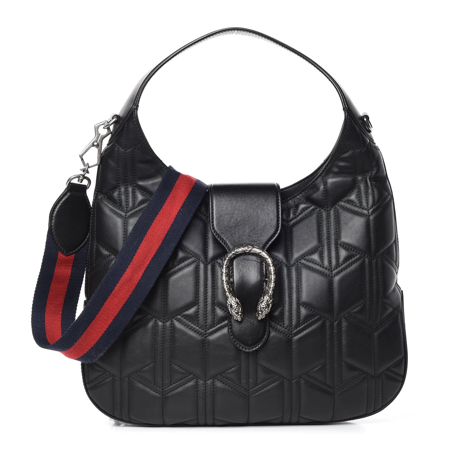 Gucci Calfskin Web Quilted Medium Dionysus Hobo Black 1 of 10