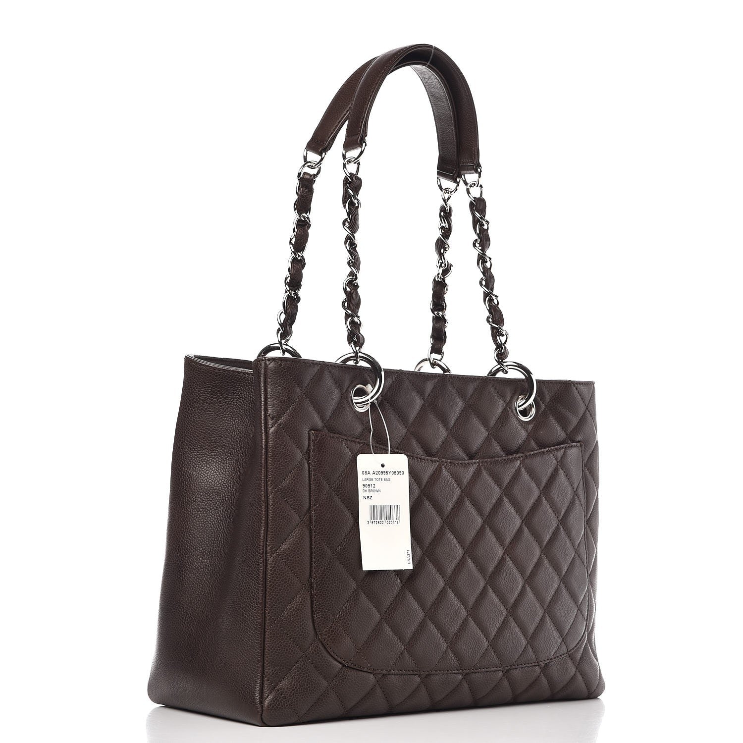 Chanel Caviar Quilted Grand Shopping Tote GST Dark Brown 3 of 12