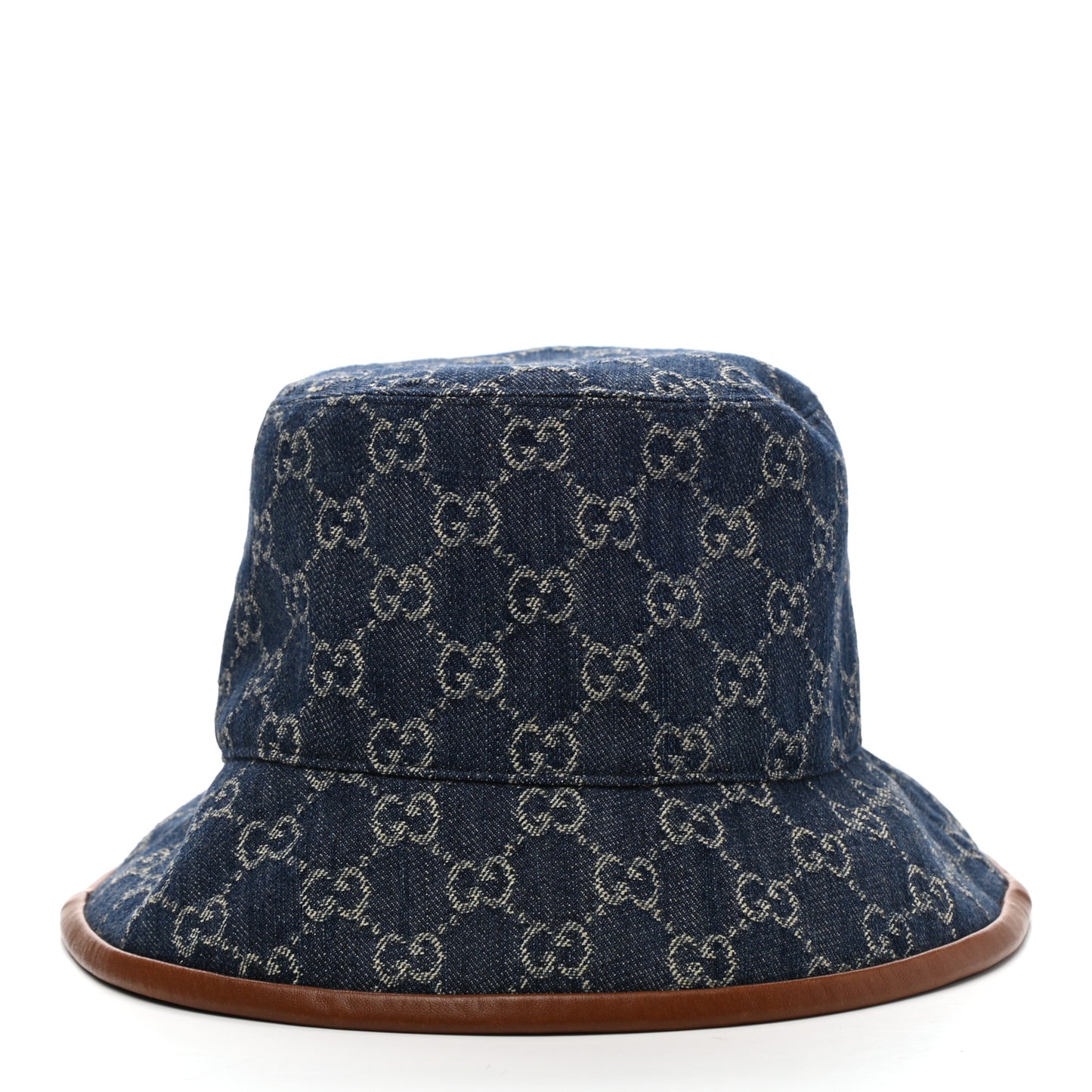 Washed Jacquard Denim Nappa GG Monogram Oscar Bucket Hat M Denim Cuir