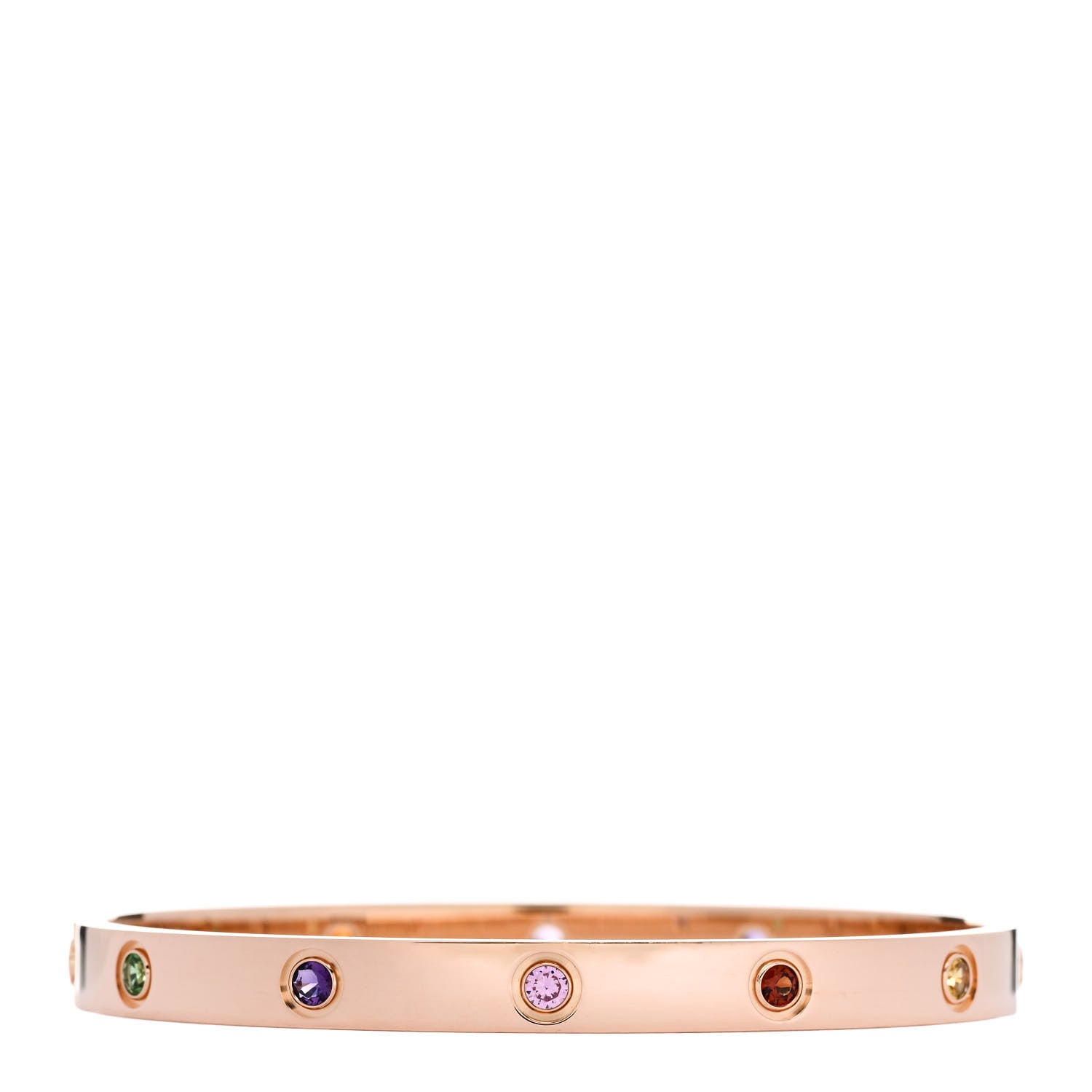 Cartier 18K Pink Gold Sapphire Garnet Amethyst LOVE Bracelet 18 2 of 9