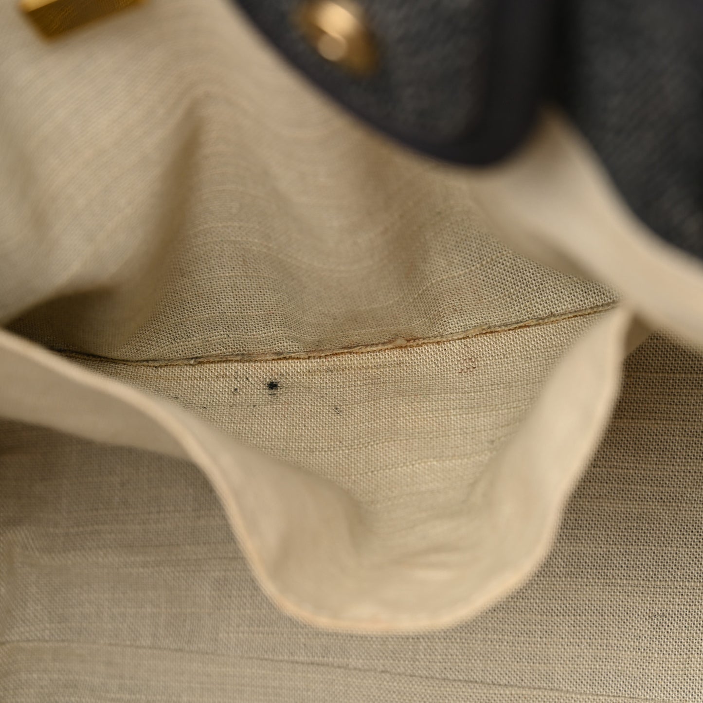 Denim Small Deauville Tote Dark Blue White