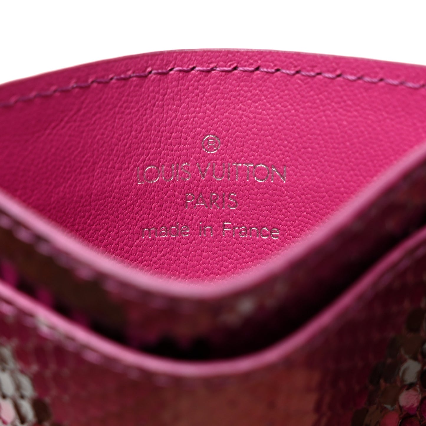 Snakeskin Card Holder Fuchsia