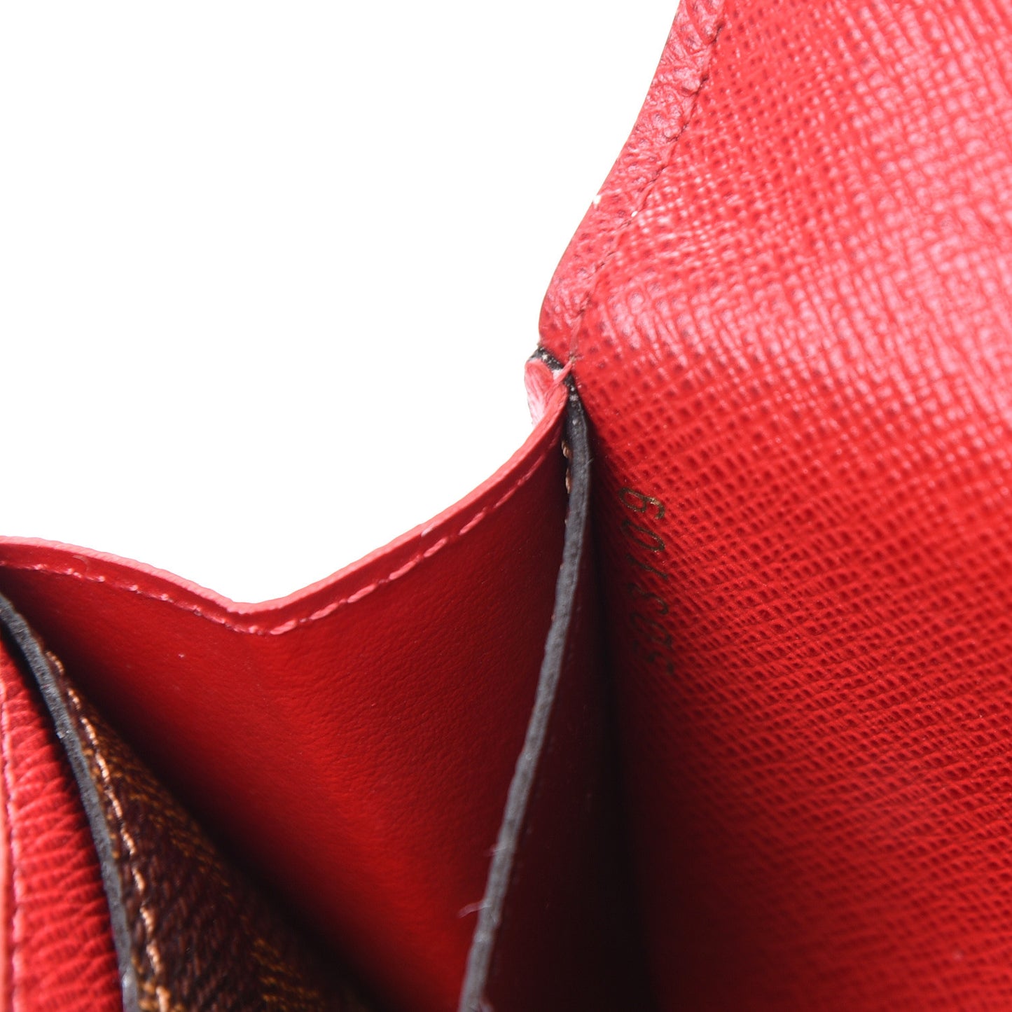Damier Ebene Emilie Wallet Red