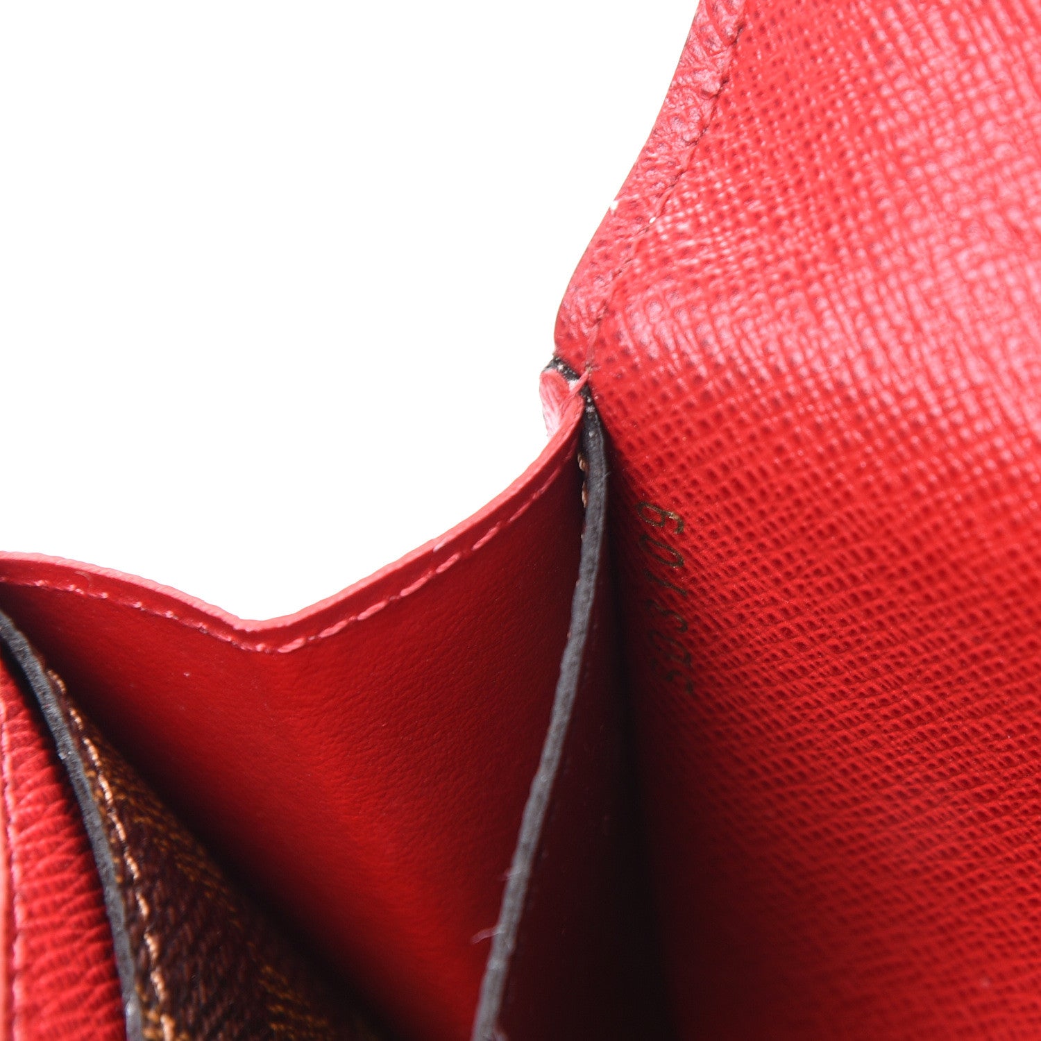 Louis Vuitton Damier Ebene Emilie Wallet Red 6 of 8