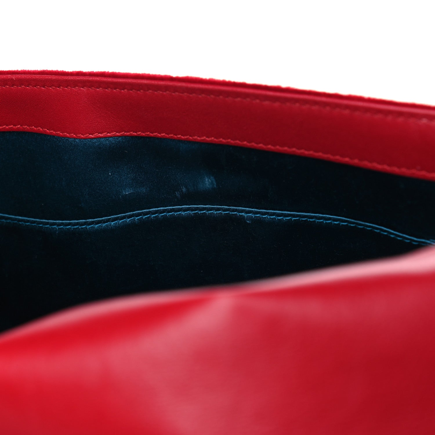 Gucci Velvet Matelasse Medium GG Marmont Shoulder Bag Hibiscus Red 5 of 5