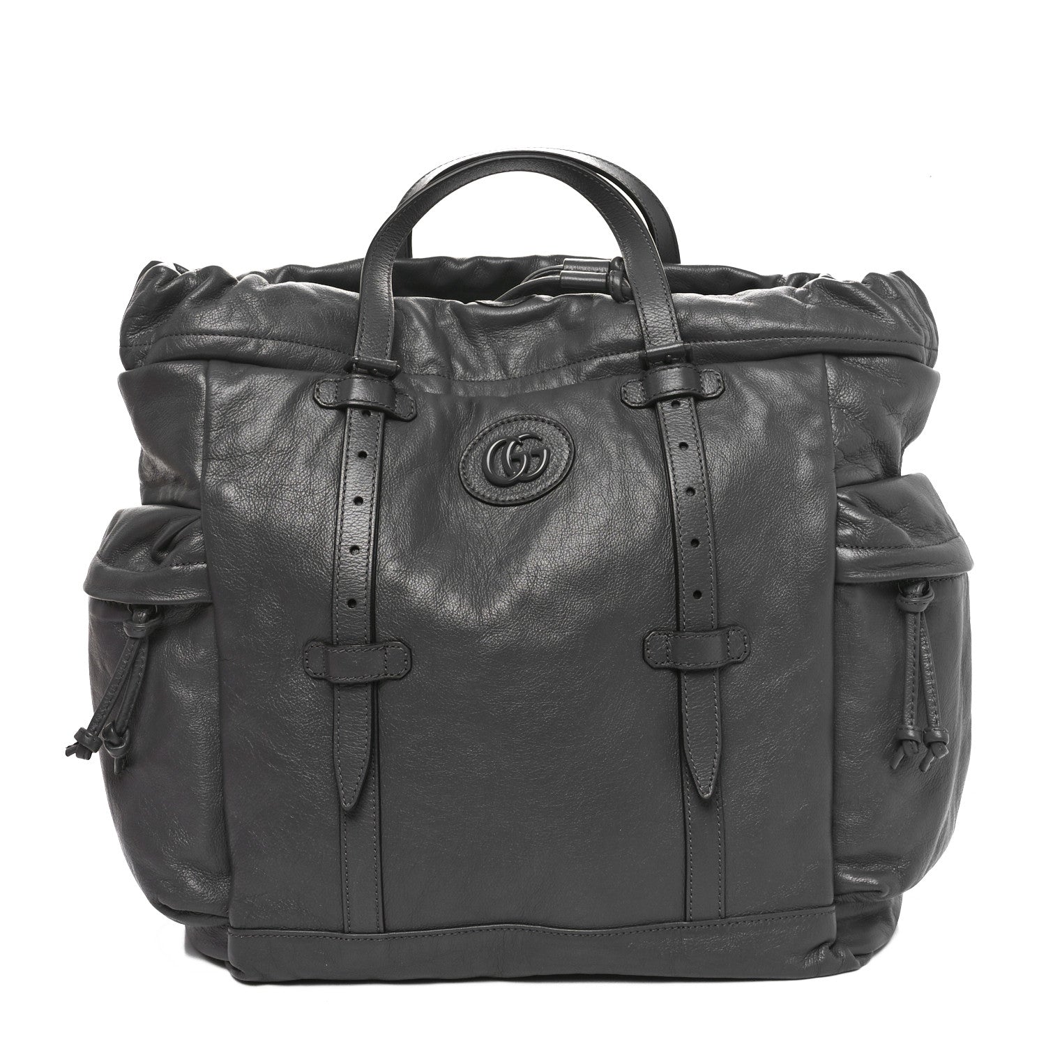 Gucci Piuma Lux Energy Monochrome Double G Drawstring Tote Grey 1 of 10