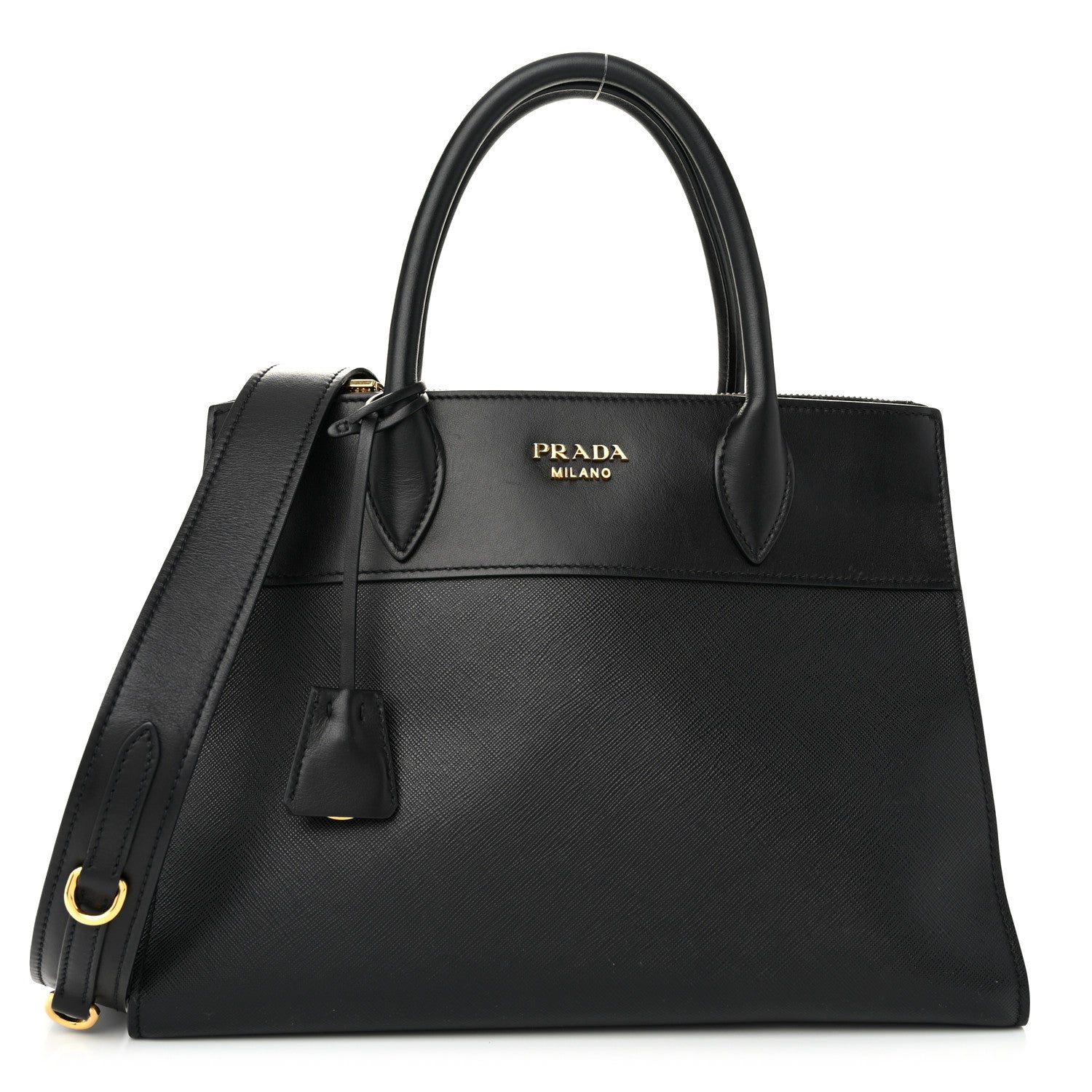 Prada Saffiano City Calfskin Small Paradigme Bag Black 1 of 10