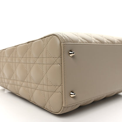 Christian Dior Lambskin Cannage Medium Lady Dior Beige 8 of 10