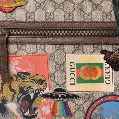 Gucci Soft GG Supreme Monogram Courrier Web Medium Flat Messenger Bag Beige New Acero Multicolor 8 of 12