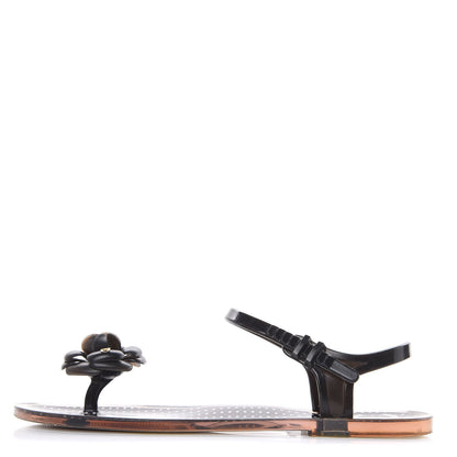 Chanel Jelly Camellia Sandals 41 Black 1 of 9