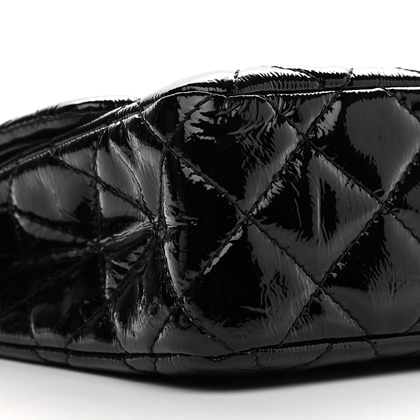Distressed Patent Quilted 2.55 Reissue 227 Flap Black