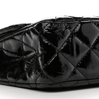 Chanel Distressed Patent Quilted 2.55 Reissue 227 Flap Black 8 of 9