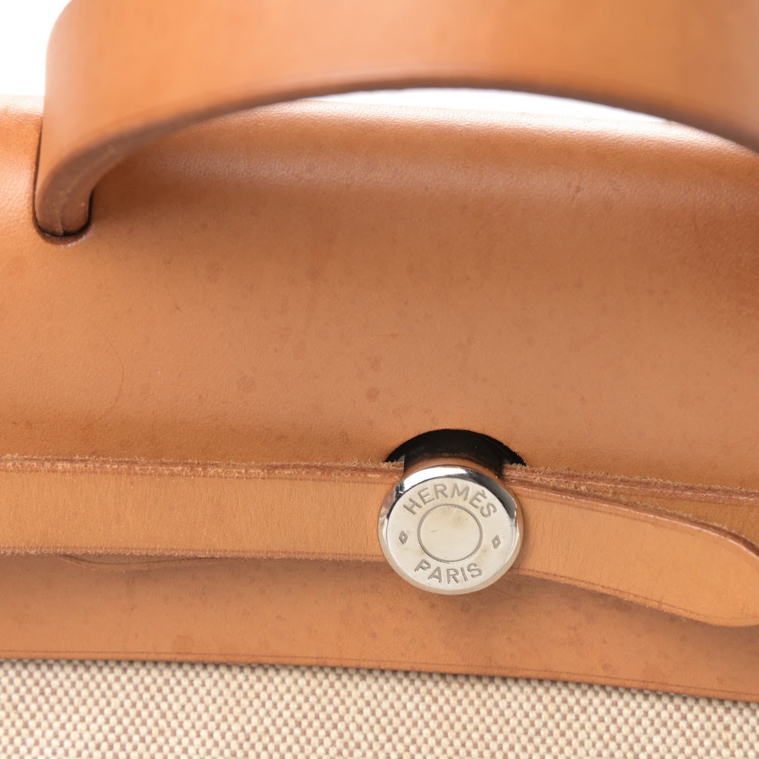 Hermes Toile Vache Calfskin Herbag 30 PM Backpack Natural 14 of 16